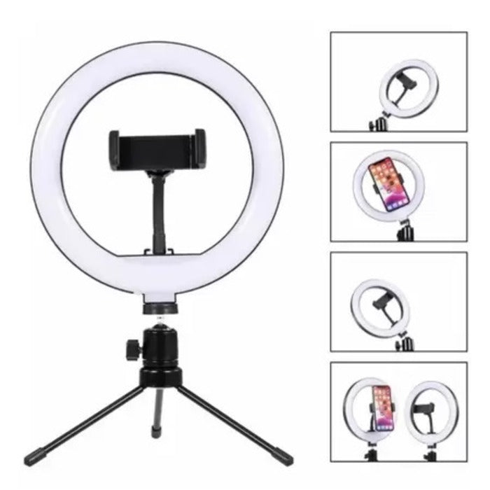 RING LIGHT 8 ILLUMINATOR WITH TRIP AND HOLDER FOR HIGH BRIGHTNESS SMARTPHONE